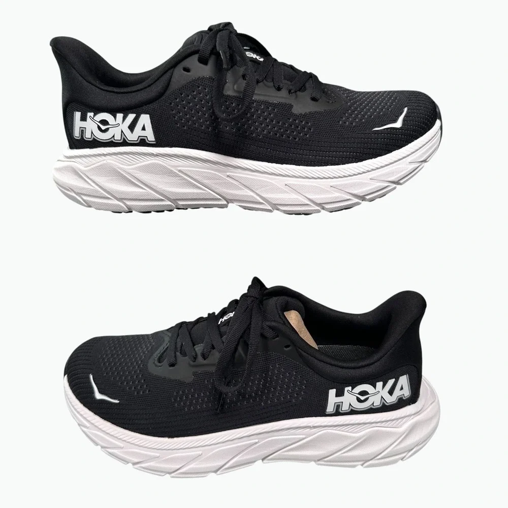 Hoka Arahi 7 Running Shoes Women's 6B Black White Stability Sneakers 1147851BWHT